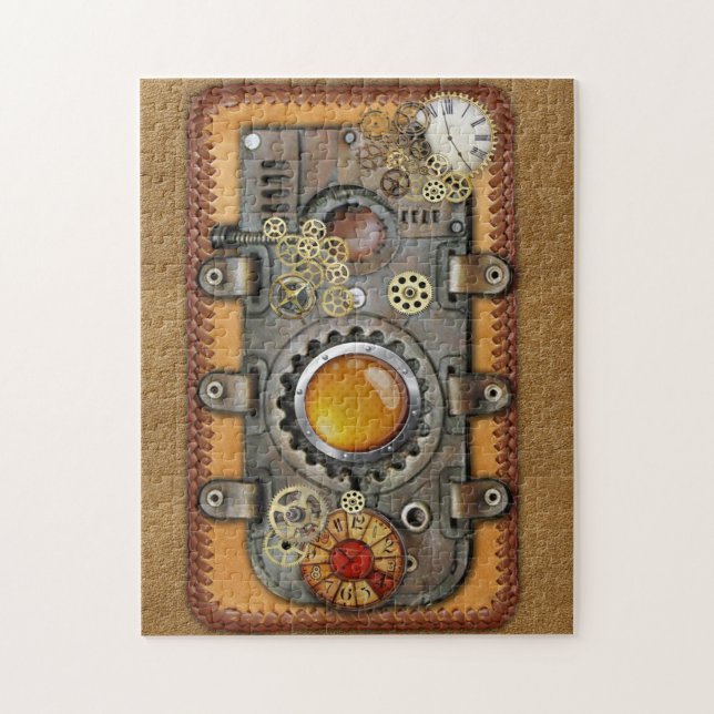 Steampunk an der Lederwand Puzzle (Vertikal)