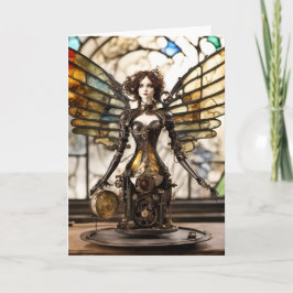 Steampunk Angel Mixed Media Blank Innen Karte
