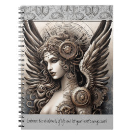Steampunk Angel und Zitat Notizblock