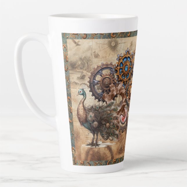 STEAMPUNK ANIMAL GEAR Latte Tasse (Links)