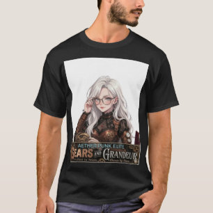Steampunk-Anime-Mädchen-Streetwear - Aether Punk E T-Shirt