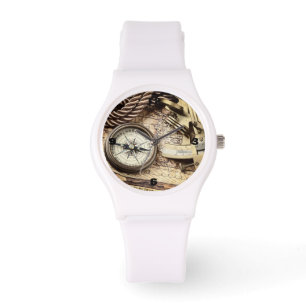 steampunk antiker nautischkompaß Küstenstrandes Armbanduhr