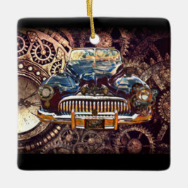 Steampunk Antique Buick Keramikornament