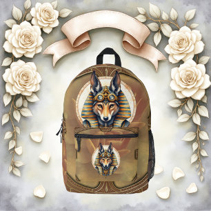 Steampunk Anubis Fox Portrait Bedruckter Rucksack
