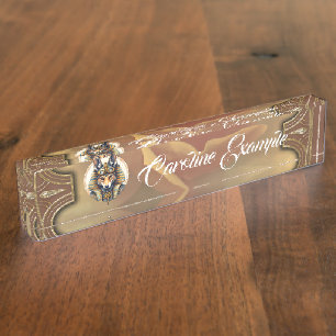 Steampunk Anubis Fox Portrait Namensplakette