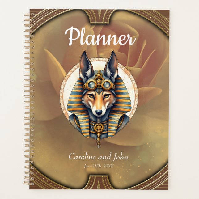 Steampunk Anubis Fox Portrait Planer (Vorderseite)