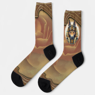 Steampunk Anubis Fox Portrait Socken