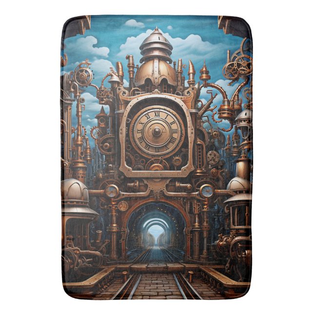 Steampunk Art Bath Mat Badematte (Vorderseite Vertikal)