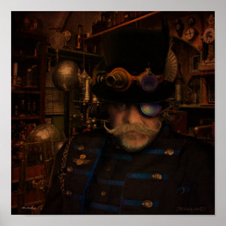 Steampunk Art - Fantasy Inventar Captain Sean Poster