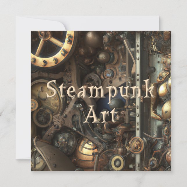 Steampunk Art Grußkarte Mitteilungskarte (Vorderseite)