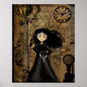 Steampunk Art Poster - Keine Angst vor dem Fliegen