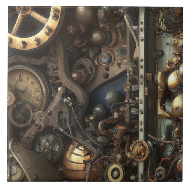 Steampunk Art Tile Fliese (Vorderseite)