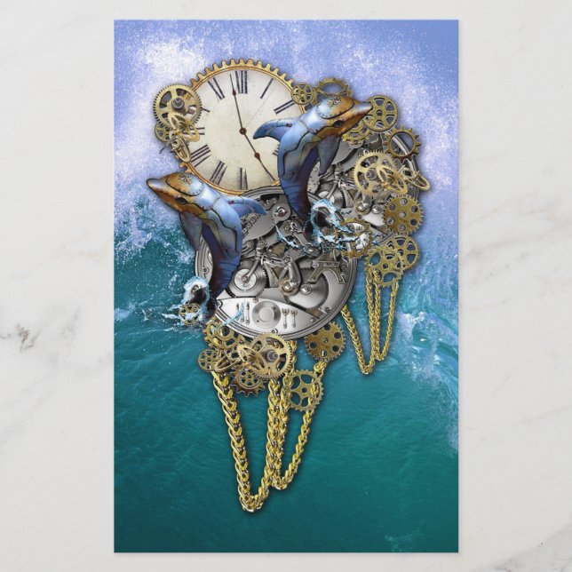 Steampunk-Art Time-Peace-Skulptur Briefpapier (Vorderseite)