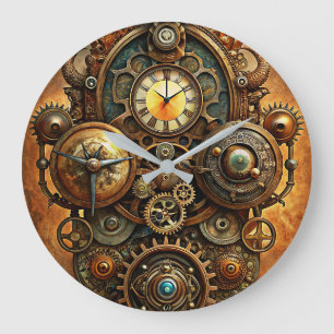 Steampunk Art Wall Clock Große Wanduhr