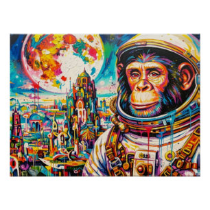 STEAMPUNK-ASTRONAUT-SCHIMPANSE 3 POSTER
