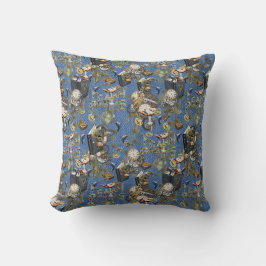 Steampunk auf Blue Denim Throw Kissen