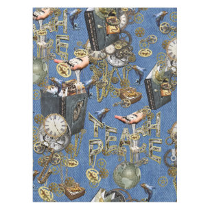Steampunk auf Blue Denim Tischdecke