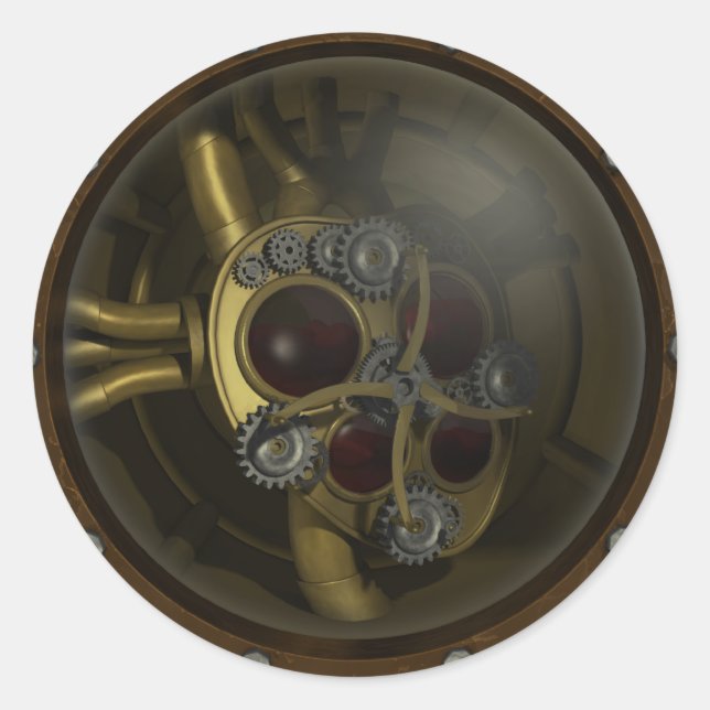 Steampunk-Aufkleber Runder Aufkleber (Vorderseite)