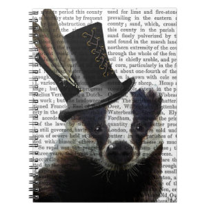 Steampunk Badger in Top Hat Notizblock