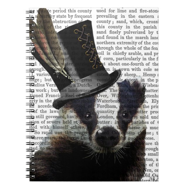 Steampunk Badger in Top Hat Notizblock (Vorderseite)