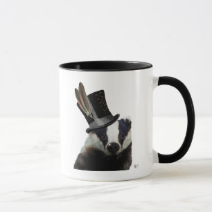 Steampunk Badger in Top Hat Tasse