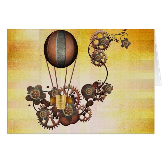 Steampunk Balloon Antik Gelb (Vorderseite (Horizontal))