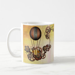 Steampunk Balloon Antik Gelb Tasse