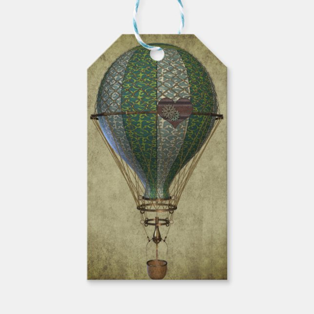 Steampunk Balloon II Geschenkanhänger (Vorderseite)