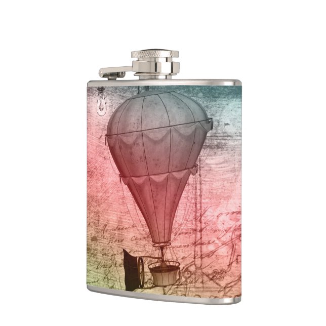 Steampunk Balloon Sketch Drink Flask Flachmann (Links)