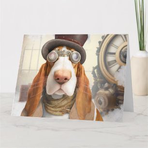 Steampunk Basset Hound Karte