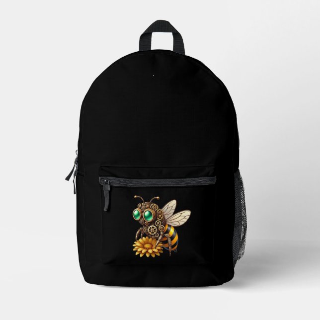 Steampunk Bee Bedruckter Rucksack (Vorderseite)