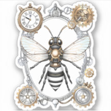 Steampunk Bee Insect Honey Bees Sticker Robotic