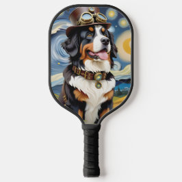 Steampunk Bernese Mountain Dog Pickleball Schläger