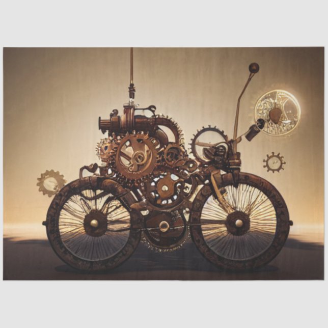 Steampunk Bicycle with Gears Seidenpapier (Vorderseite)