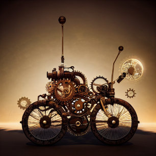 Steampunk Bicycle with Gears Serviette