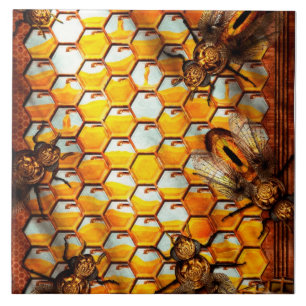 Steampunk - Bienenstand - Der Bienenstock Fliese