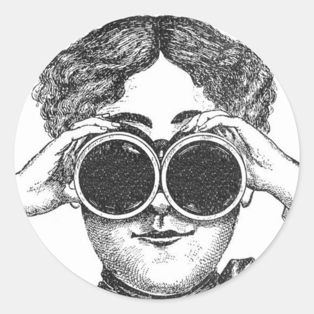 Steampunk-Binoculars-Sticker Runder Aufkleber (Vorderseite)