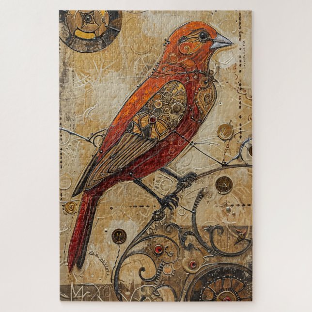 Steampunk Bird Art Schwierigkeit Puzzle (Vertikal)