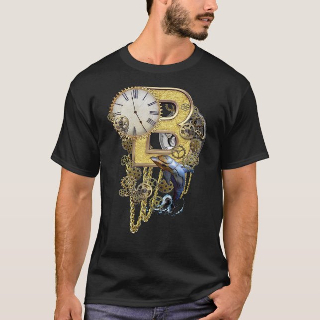Steampunk Birthday Letter B T-Shirt (Vorderseite)