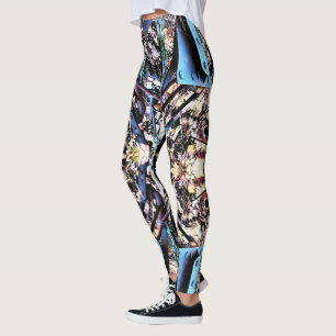 STEAMPUNK BLAU METAL LEGGINGS