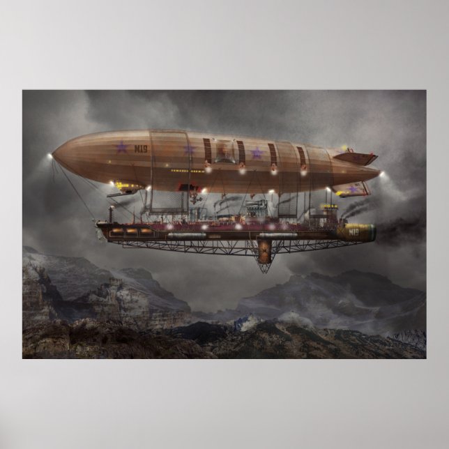 Steampunk - Blimp - Luftschiff Maximus Poster (Vorne)
