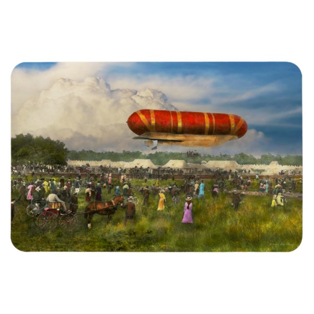 Steampunk - Blimp - Start von Nulli Secundus II Magnet (Horizontal)