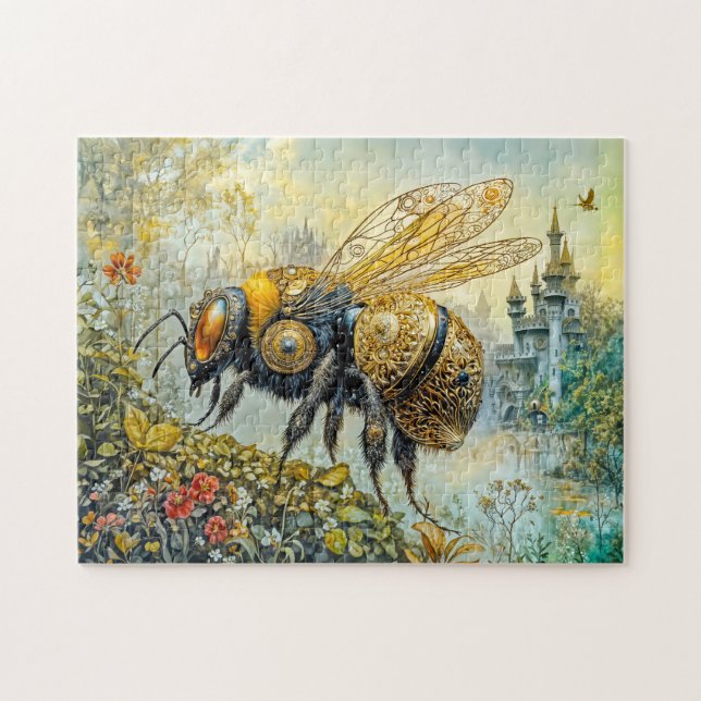 Steampunk-Blütenbiene Puzzle (Horizontal)