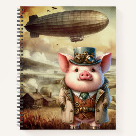 Steampunk Boar Spiral Notebook Notizbuch