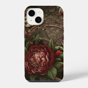 Steampunk-Botanische Eleganz Zahnräder und Blüten iPhone 14 Hülle