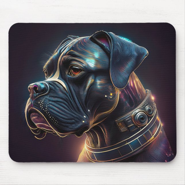 Steampunk Boxer Dog Mousepad (Vorne)