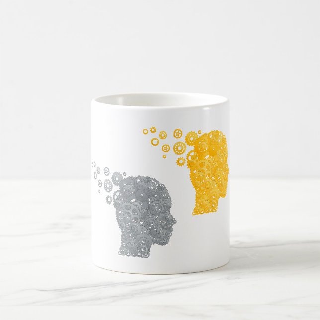Steampunk-Brain-Power-Zahnrad-Köpfe Kaffeetasse (Von Creator hochgeladen)