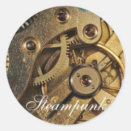 Steampunk: Brass gehört. Überwachungsmechanismus Runder Aufkleber