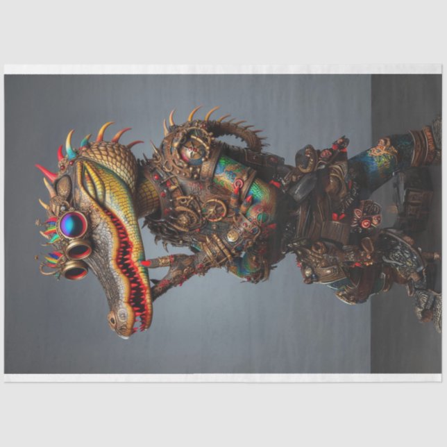 Steampunk Brigrered Alligator Decoupage Seidenpapier (Vorderseite)