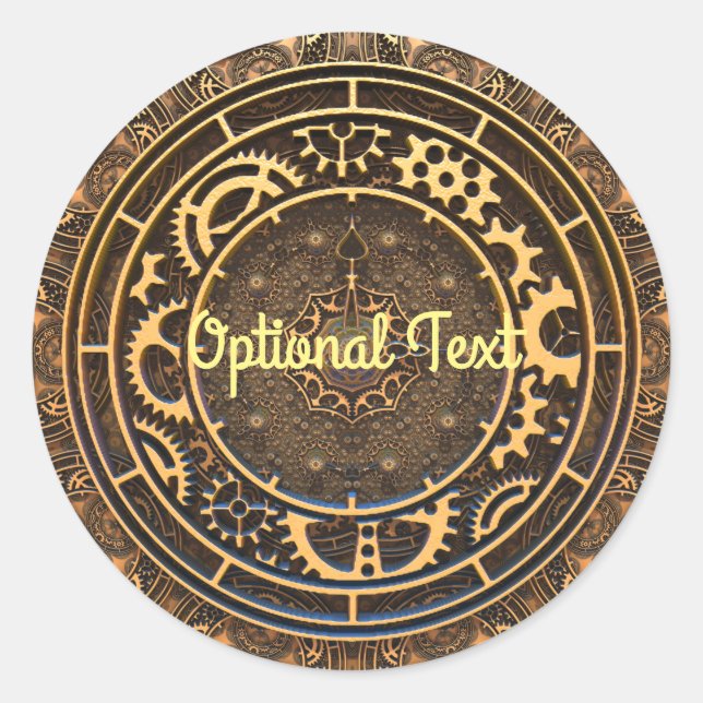 Steampunk Bronze Gears Filigree Runder Aufkleber (Vorderseite)